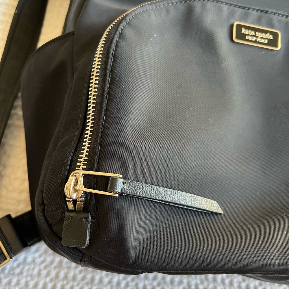 GUC Kate Spade Large Dawn Backpack | Black Nylon w/ Gold Hardware | Light Wear - Picture 6 of 11